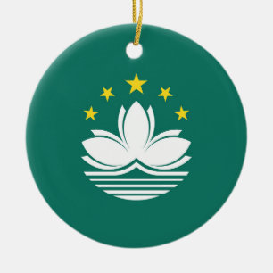 Macau flag ceramic tree decoration