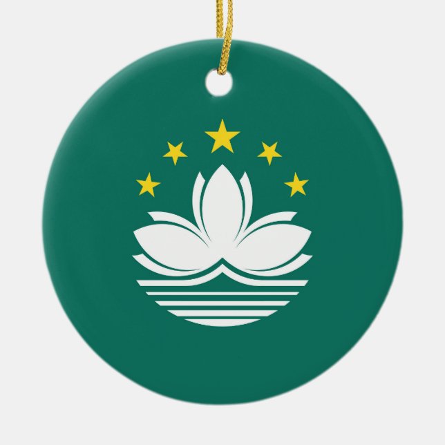 Macau flag ceramic tree decoration (Front)