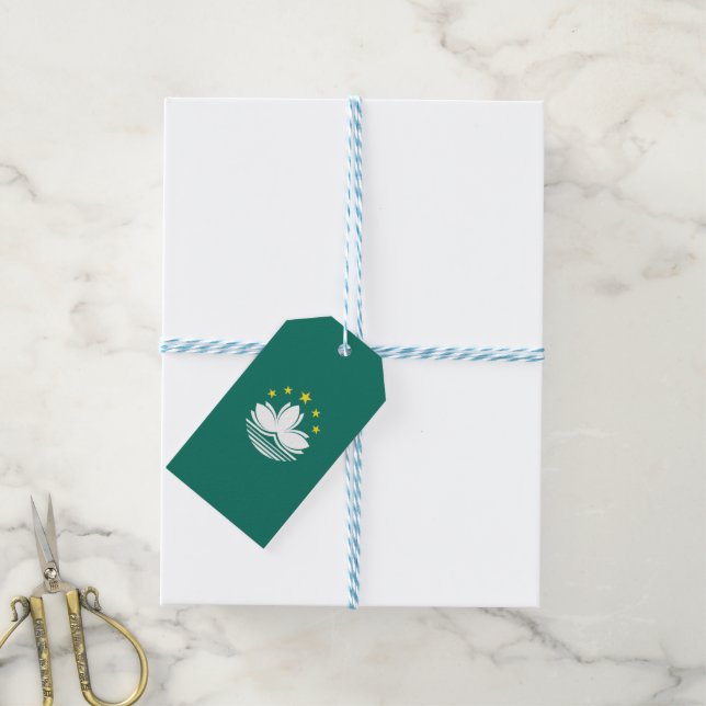 Macau flag gift tags (With Twine)