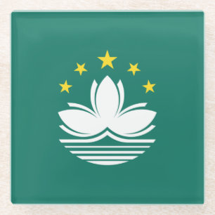 Macau Flag Glass Coaster