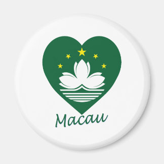 Macau Flag Heart Magnet