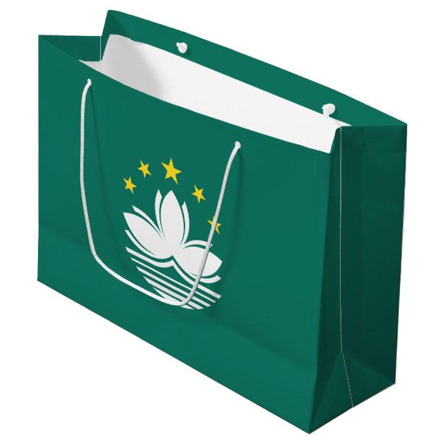 Macau Flag Large Gift Bag (Front Angled)