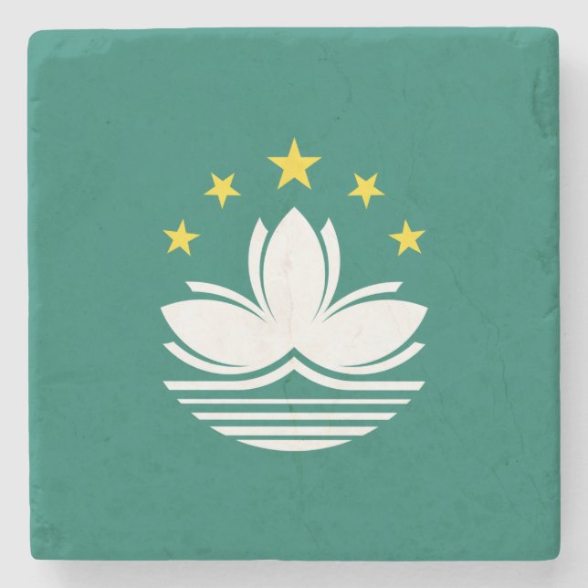 Macau Flag Stone Coaster (Front)