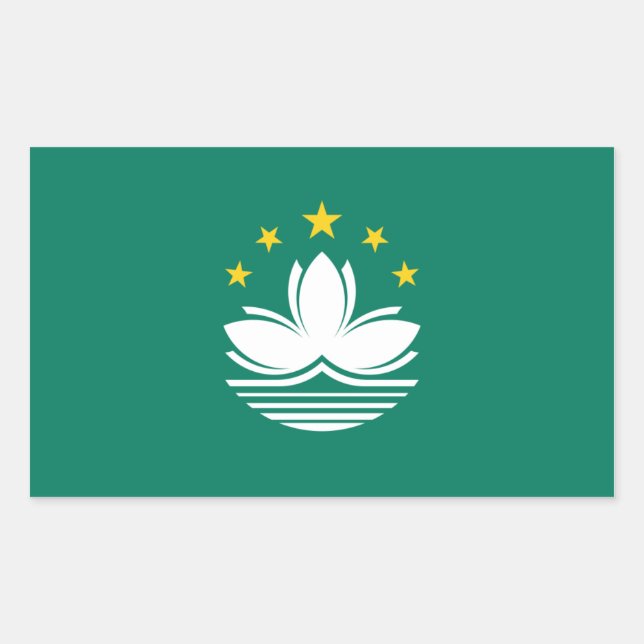 Macau/Macao Flag. China/Chinese Rectangular Sticker (Front)