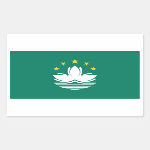Macau/Macao Flag. China/Chinese Rectangular Sticker