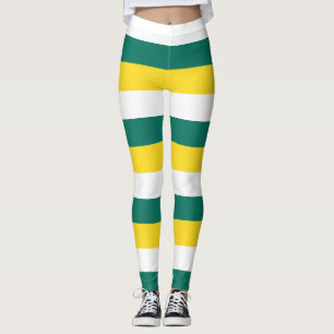 Macau National Flag Colours Horizontal Striped Leggings