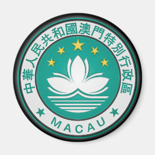 Macau Round Emblem Magnet