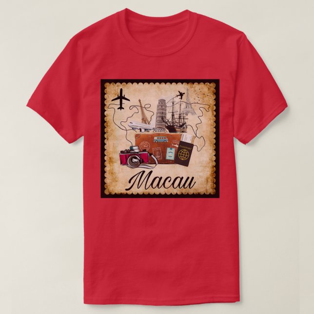Macau World Travel Souvenir Travel Destination Tra T-Shirt (Design Front)