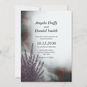 MacAulay Tartan & Heather Moody Scottish Invitation