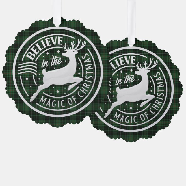 MacAuley Hunting Ancient Scottish Tartan Christmas Tree Decoration Card (Front/Back)