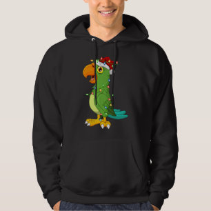 Macaw Bird Lover Xmas Santa Hat Macaw Christmas Hoodie