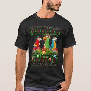 Macaw Birds Lover Xmas Lighting Santa Ugly Macaw C T-Shirt