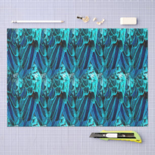  Macaw feather design in blue, watercolor abstract Tissue Paper