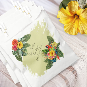 Macaw Hawaiian Flowers Tropical Wedding Favour Bag