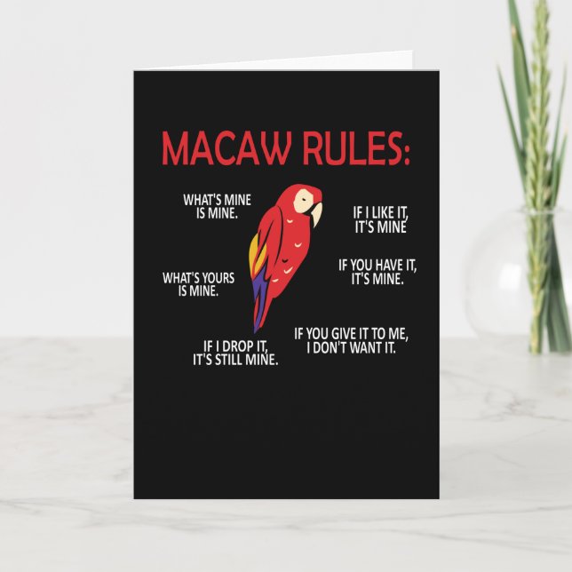 Macaw Owner Gifts Bird Scarlet Macaw Parrot Lover Card (Front)