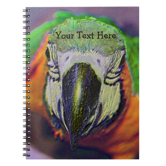 Macaw Parrot Bird Face Animal Spiral Notebook (Front)