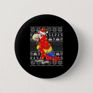 Macaw Parrot Christmas Lights Ugly Sweater Funny B 6 Cm Round Badge