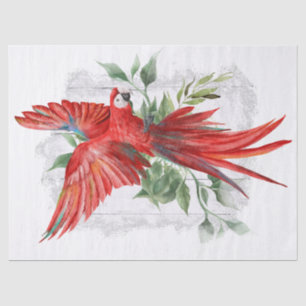 Macaw Parrot Eucalyptus Watercolor Tissue Paper