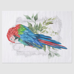 Macaw Parrot Eucalyptus Watercolor Tissue Paper