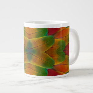 Macaw parrot feather kaleidoscope large coffee mug