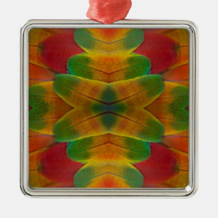 Macaw parrot feather kaleidoscope metal tree decoration