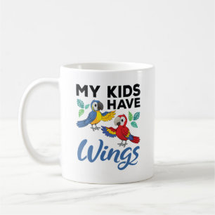 Macaw Parrot Owner Cute My Kids Have Wings Coffee Mug