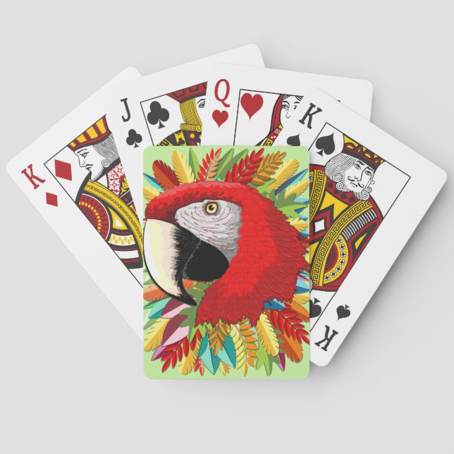 Macaw Parrot Paper Craft Playing Cards (Back)