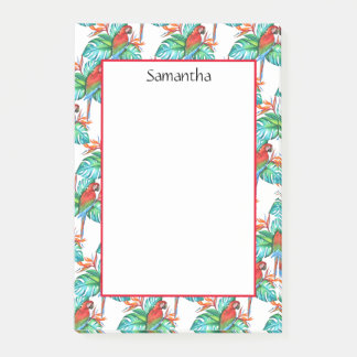 Macaw Parrot Personalised Post-it Notes