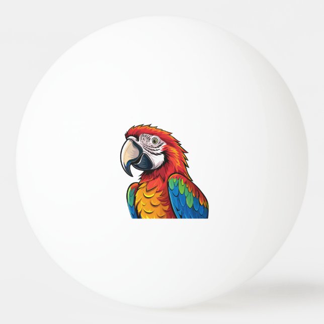 Macaw parrot ping pong ball (Front)