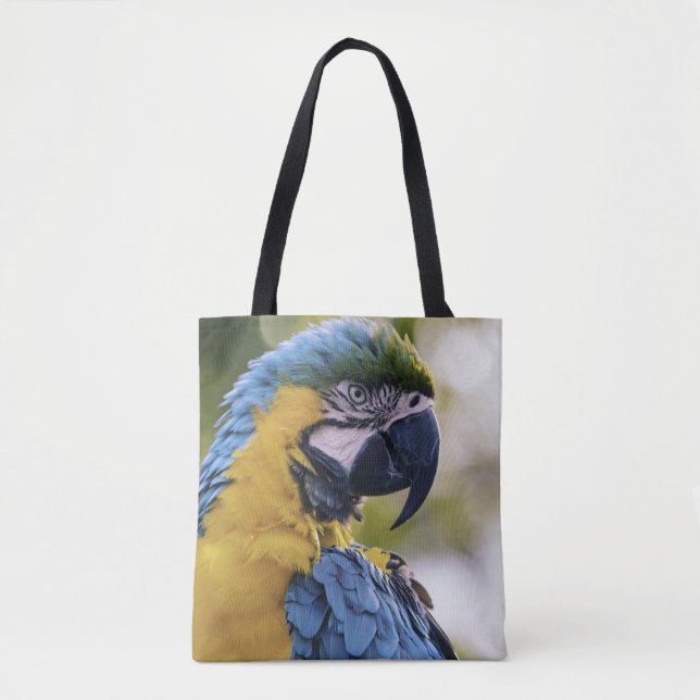 Macaw Parrot Profile Portrait Photograph Tote Bag (Front)