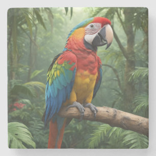 Macaw Parrot Stone Coaster