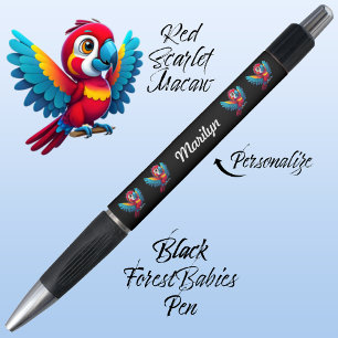 Macaw Parrot, Tropical Bird Safari Animal Black