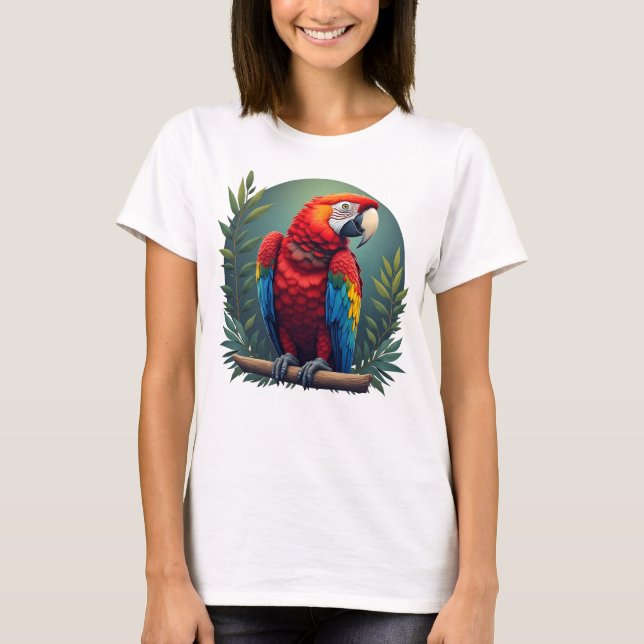 Macaw Parrot Women's Tee – Colourful Tropical Bird (Front)