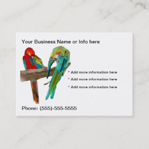 Macaw Parrots Birds Business Cards