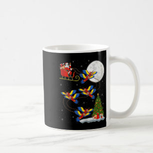 Macaw Parrots Santa Sleigh Flying Funny Magical Ch Coffee Mug