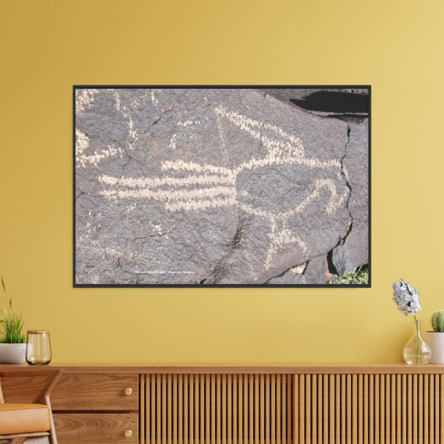 Macaw Petroglyph Canvas Print (Insitu(LivingRoom))
