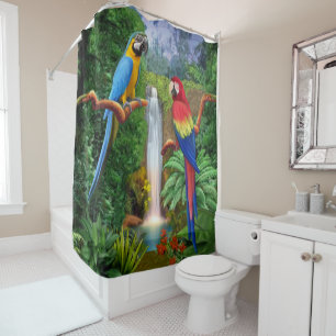 Macaw Tropical Parrots Shower Curtain