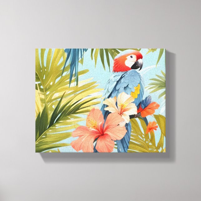 Macaw Tropical Solitude Canvas Print (Front)