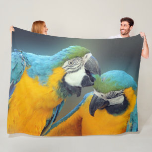 Macaws in love fleece blanket