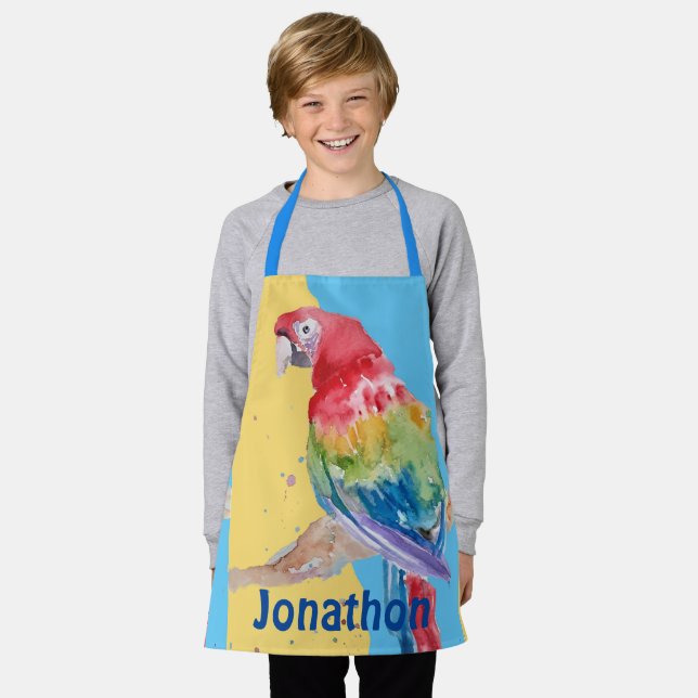 Macaws Macaw Parrot Boys Name kitchen Apron (Worn)