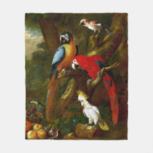 Macaws Parrots Cockatoo Birds Fleece Blanket