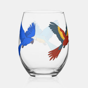 Macaws Stemless Wine Glass