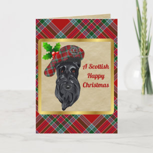 MacBain Badge & Tartan Personalised Christmas Card