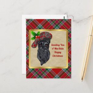 MacBain Clan Badge & Tartan Christmas Postcard