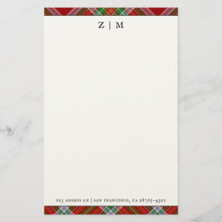 MacBain MacBean Clan Tartan Plaid Pattern Stationery