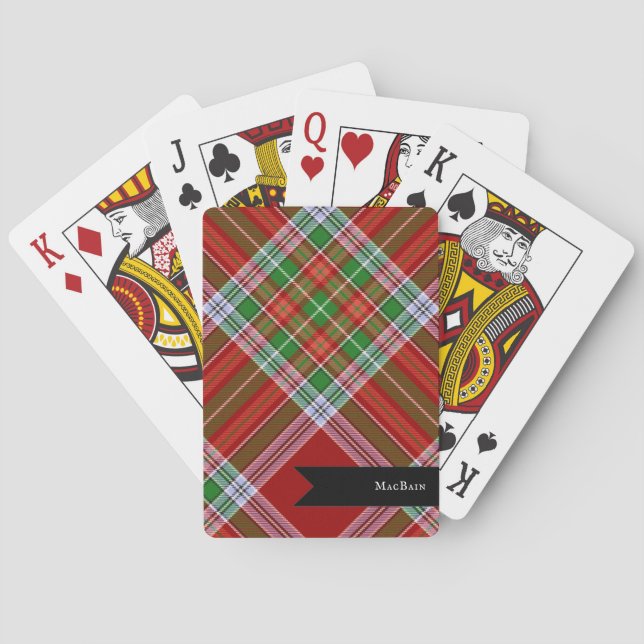 MacBain MacBean Scottish Clan Tartan Plaid Playing Cards (Back)