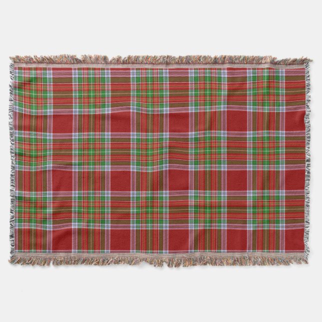 MacBain MacBean Scottish Clan Tartan Plaid Throw Blanket (Front)