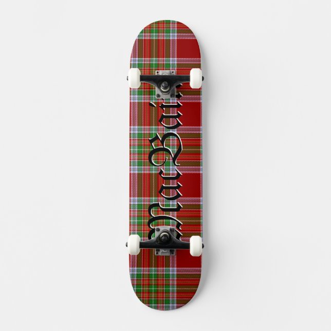 MacBain Tartan Scottish Plaid Pattern Skateboard (Front)