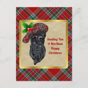 MacBean Clan Badge & Tartan Christmas Postcard