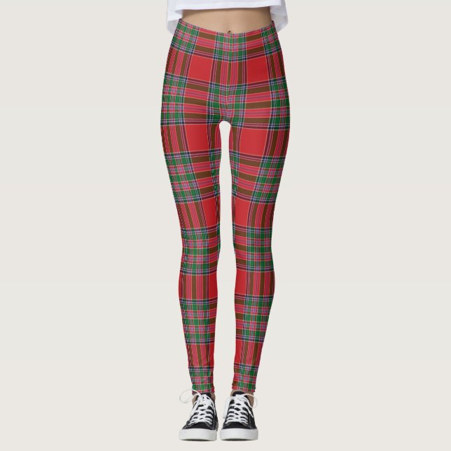 MacBean Clan Tartan Pattern Plaid Leggings (Front)